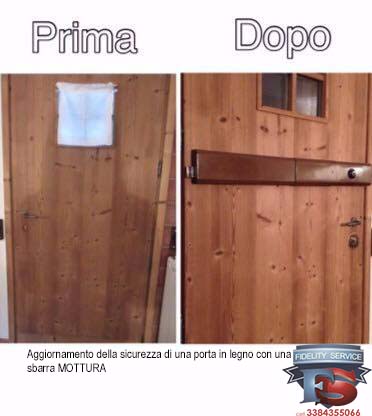 aggiornamento della sicurezza di una porta in legno